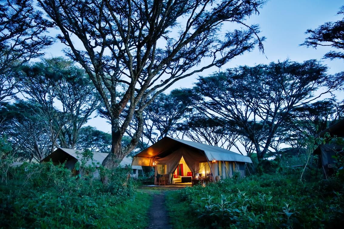 Tented camp on the rim of Ngorongoro Crater
